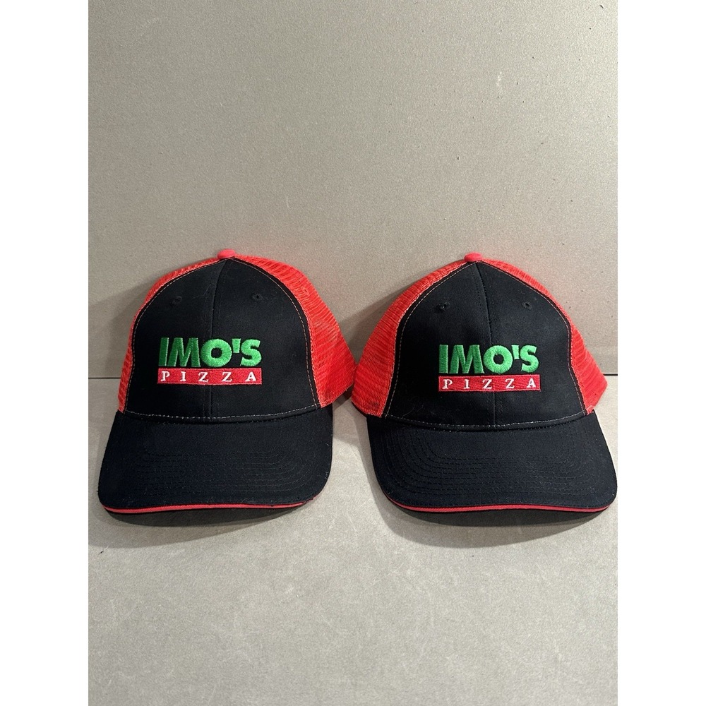 IMO'S PIZZA ST LOUIS‎ STYLE PIZZA  MESH VENTED HAT CAP Lot Of 2